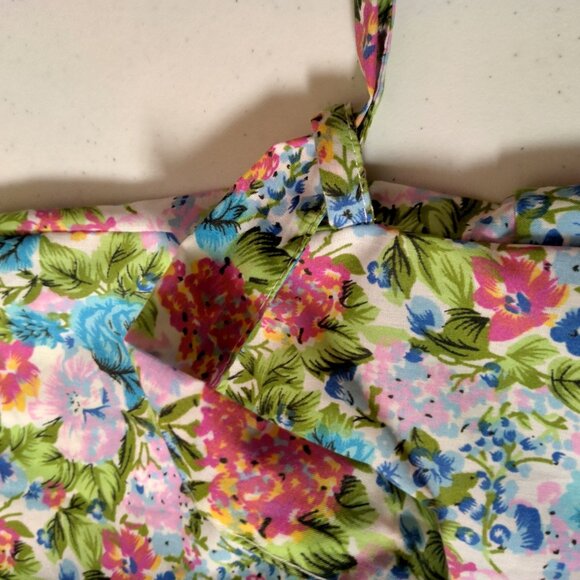 Buck & Buck House Dress Small Floral Pleated Zip Front Short Sleeve Granny - Picture 12 of 16